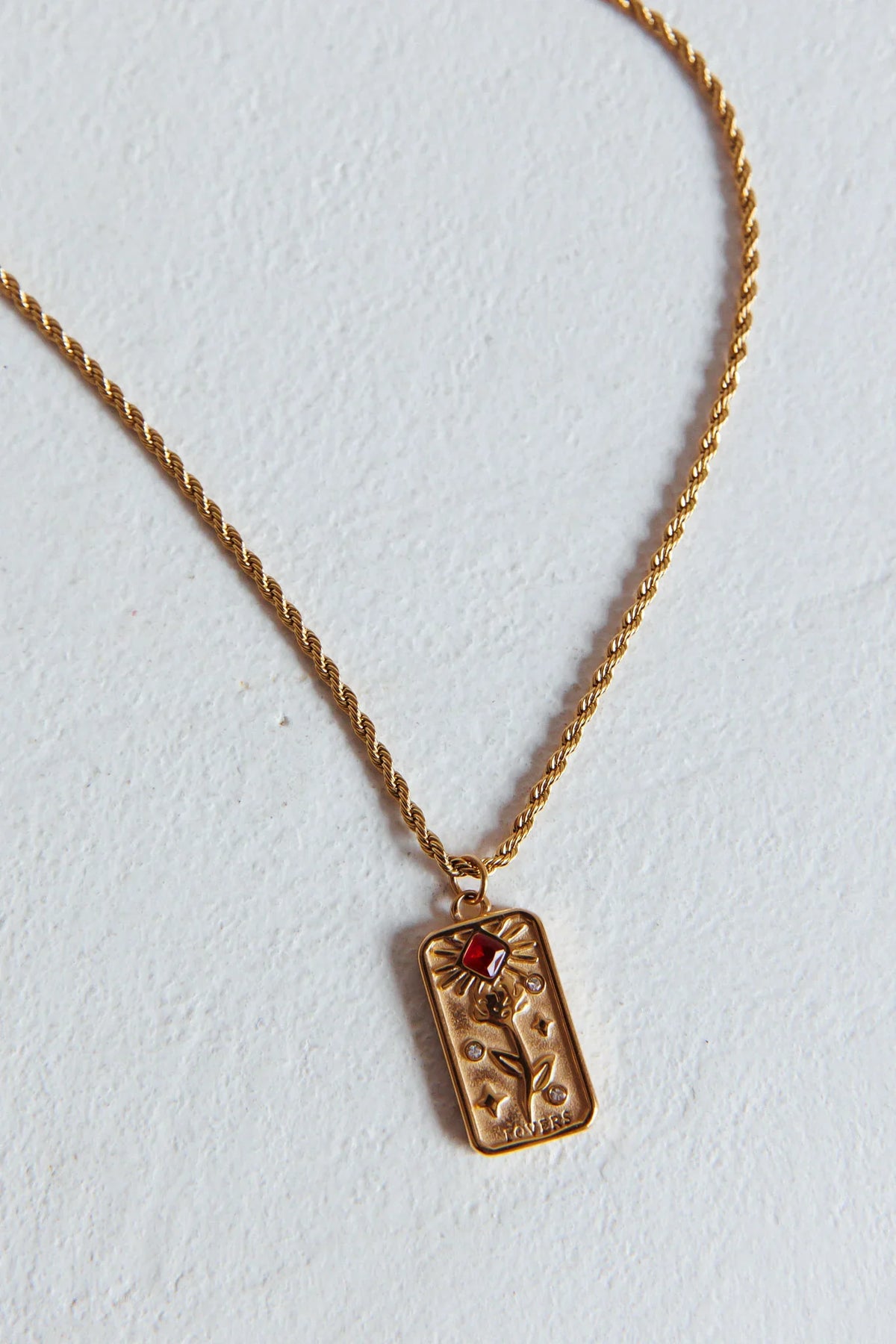 Ida Rope Chain Pendant Necklace Gold