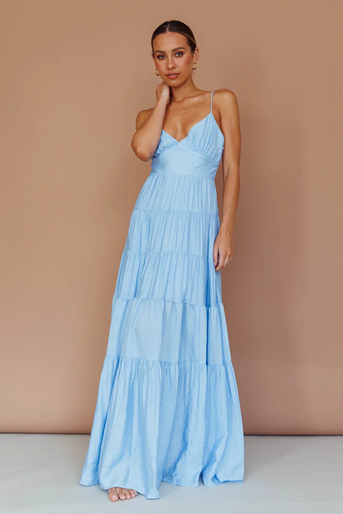 Main Attraction Cami Strap Maxi Dress Blue