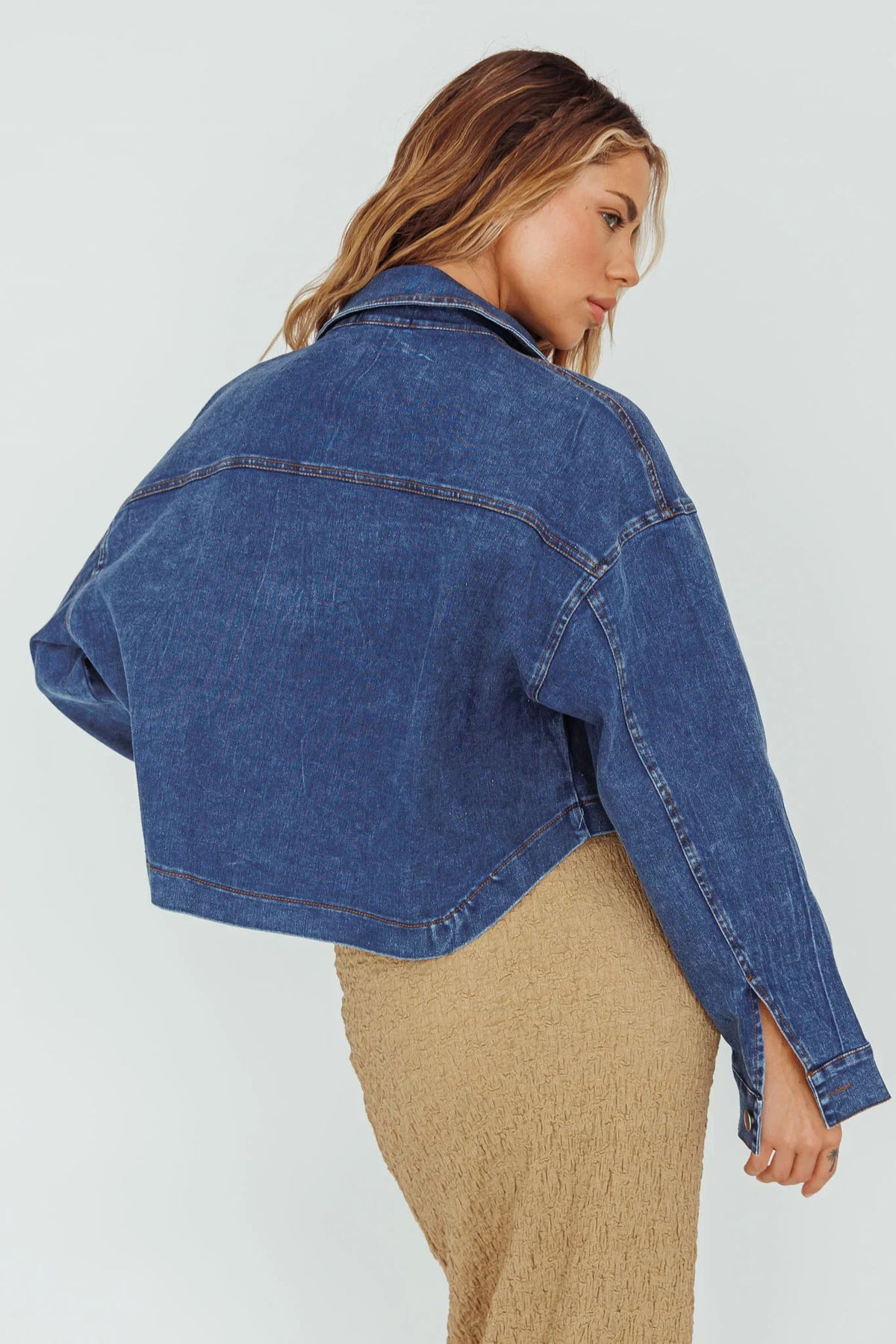 Fair Game Button-Up Jacket Dark Blue