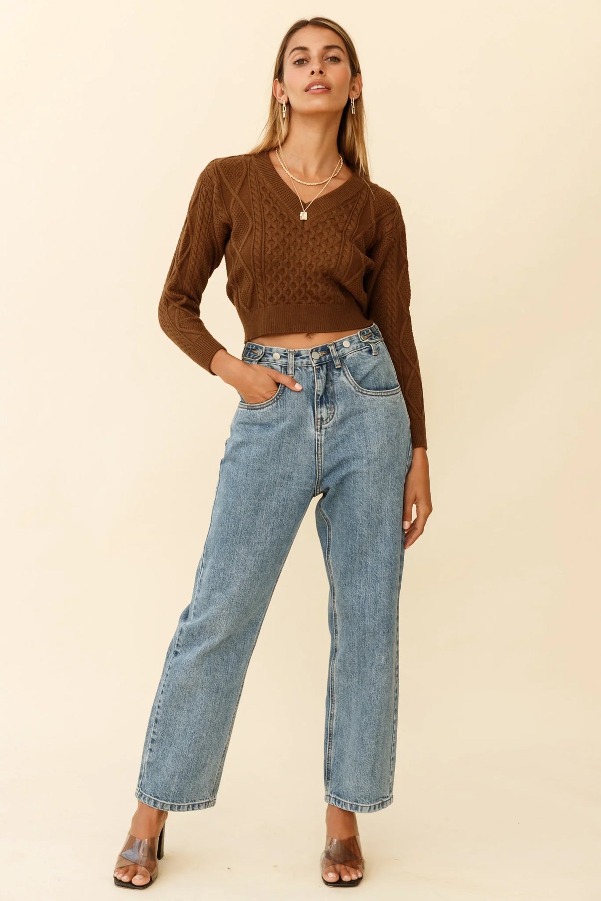 Dulce de Leche Long Sleeve Tie-Back Knit Sweater Olive