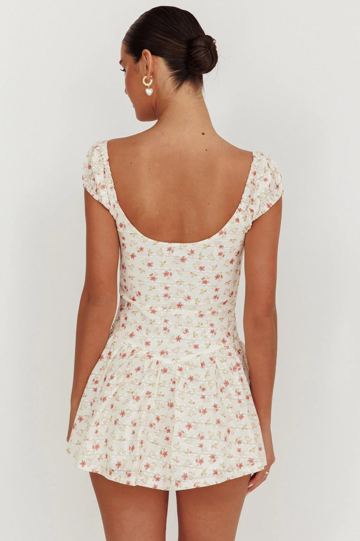 Mirela Cap Sleeve Lace Mini Dress Rose
