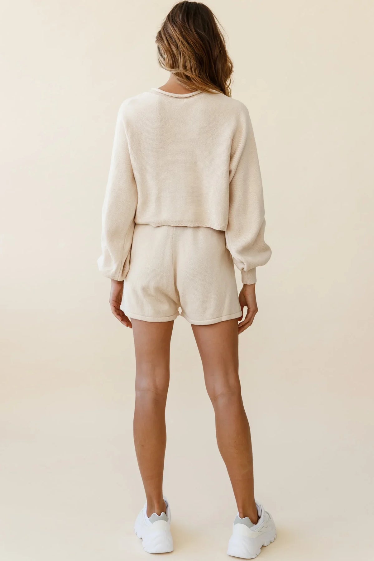 Easy Breezy Long Sleeve Midi Sweater Beige