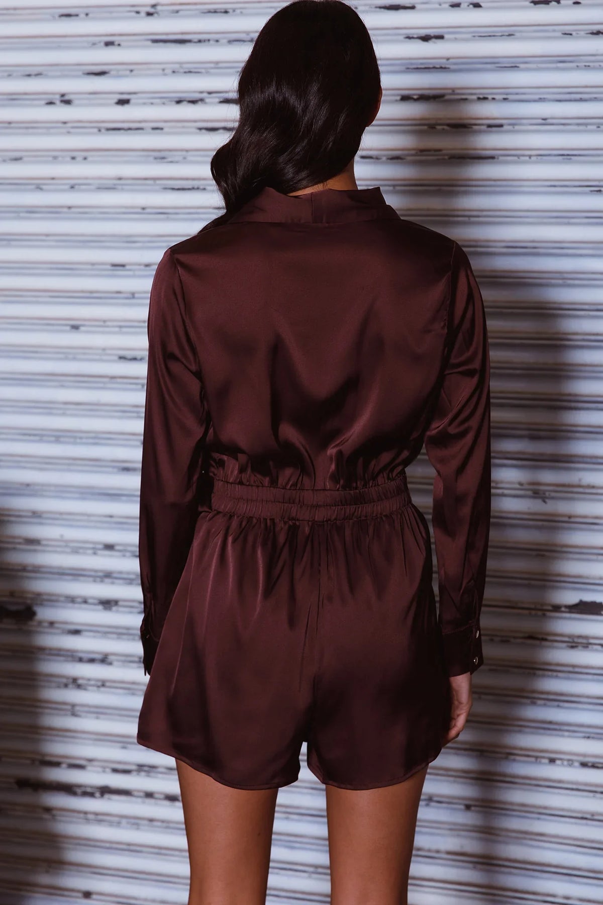 Turning Heads Side Tie Romper Russet