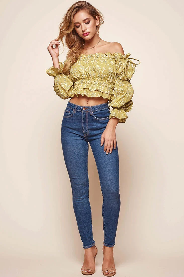 Taryn Bardot Top Lime