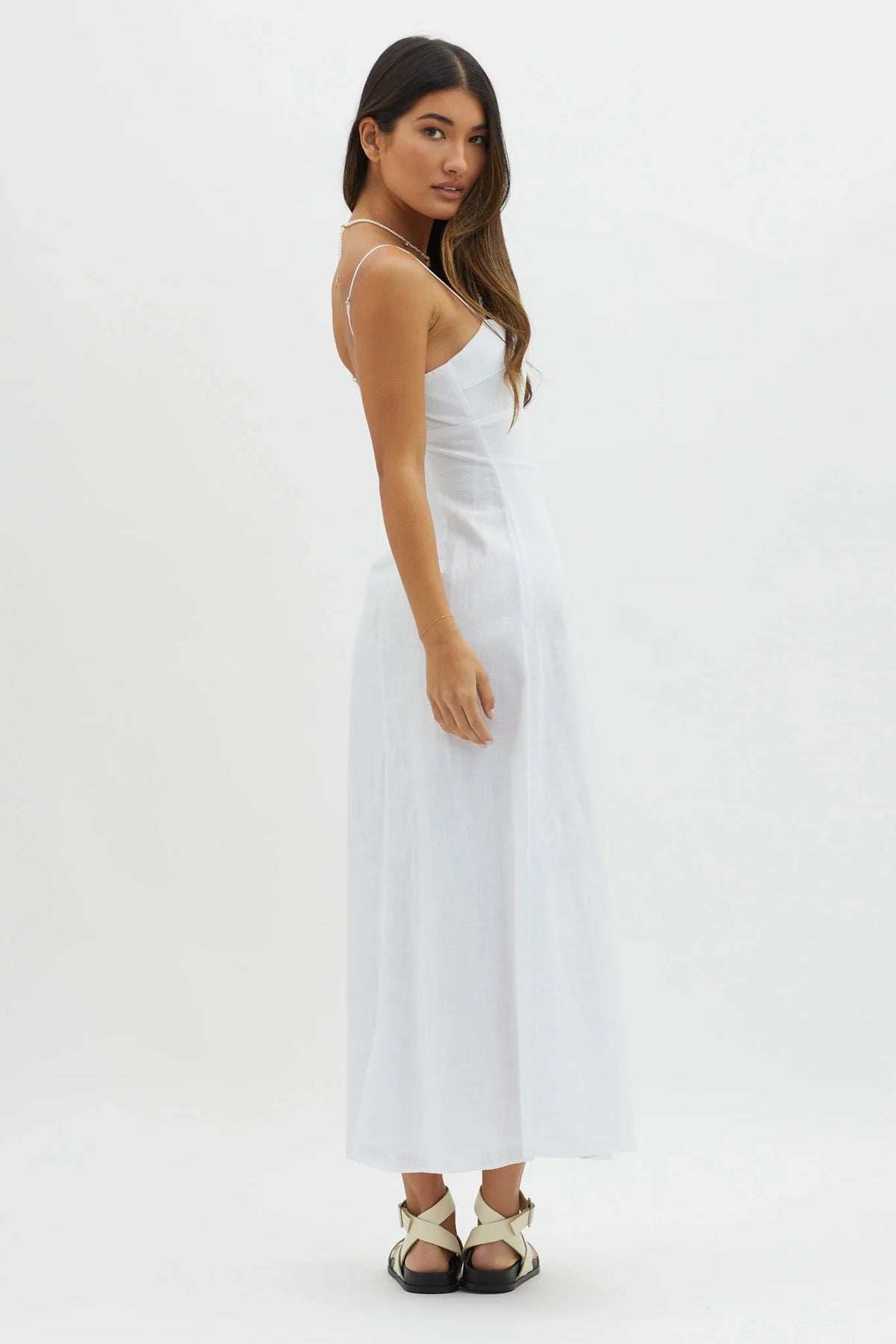 Be Yourself Keyhole Bust Maxi Dress White