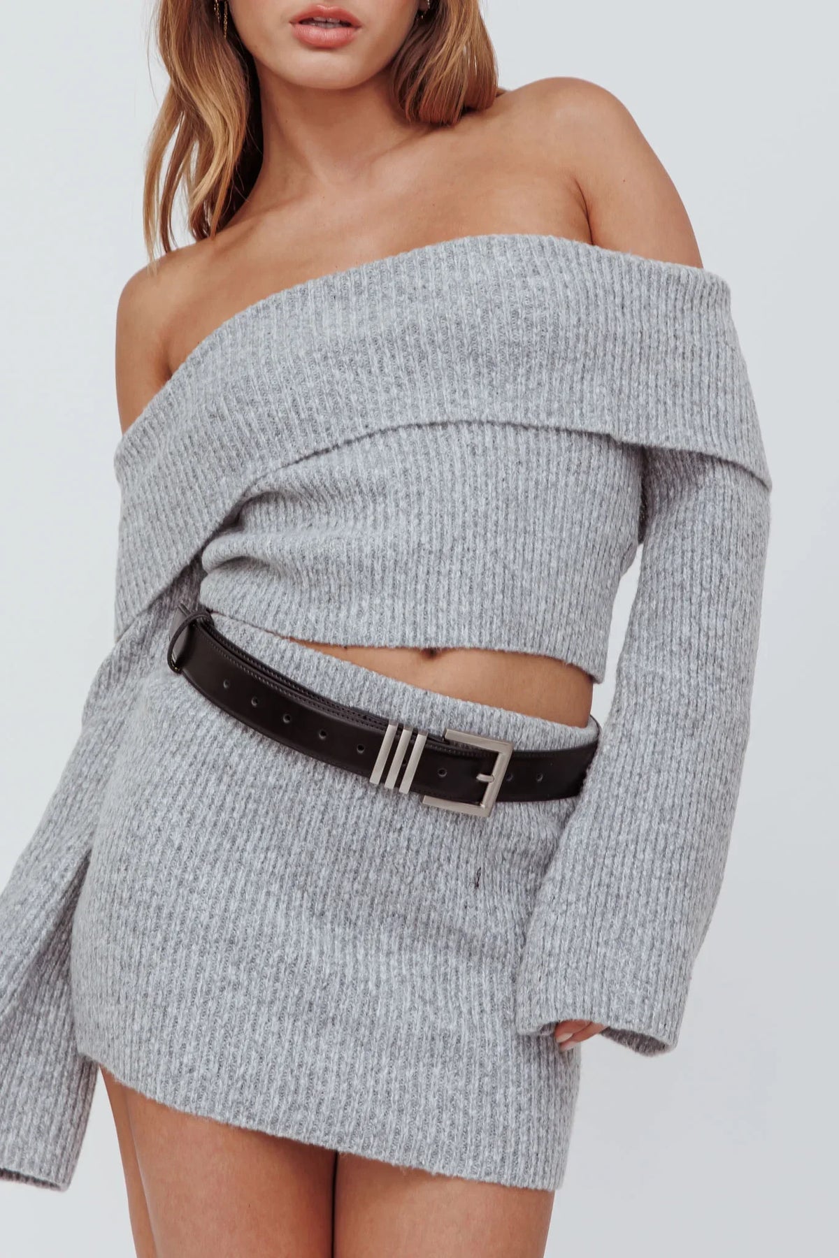Porter Retro Silver Buckle Belt Black
