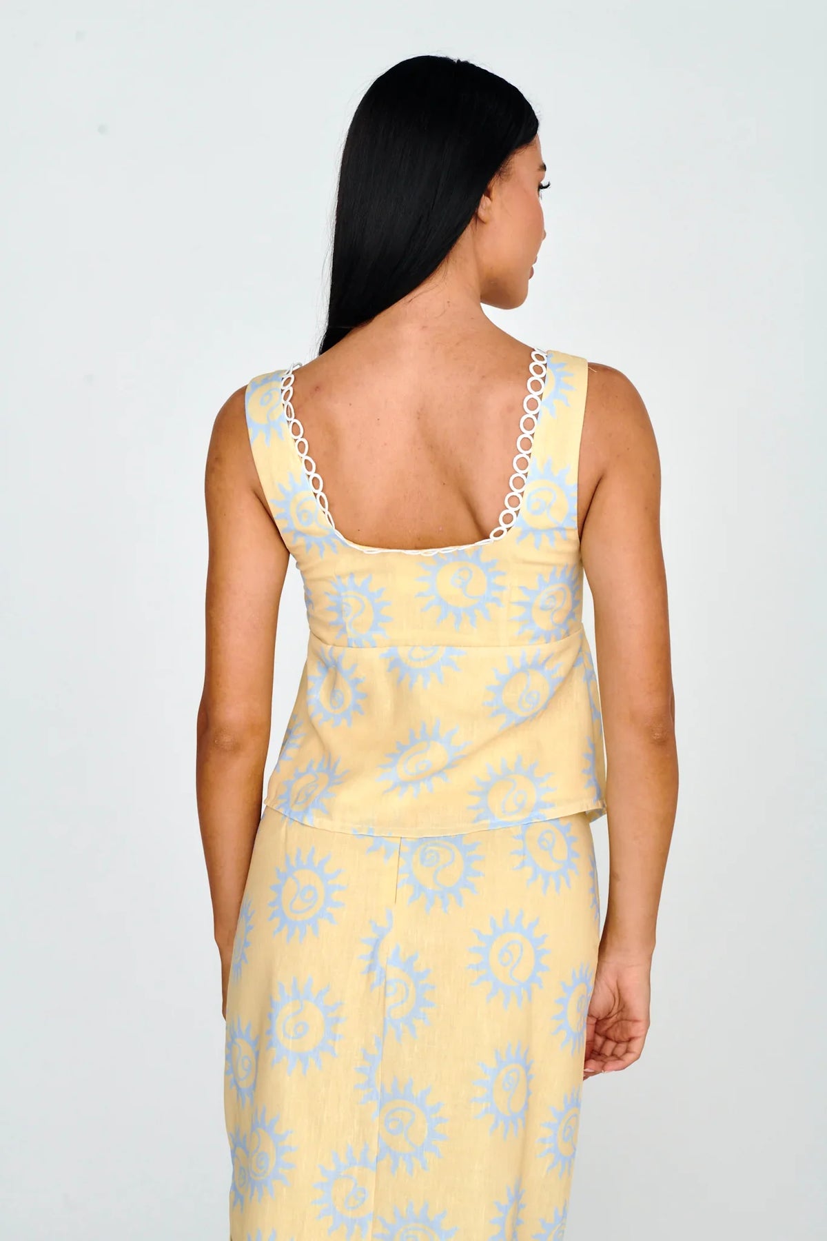 Sun Days Laced Bust Top Sun Lemon