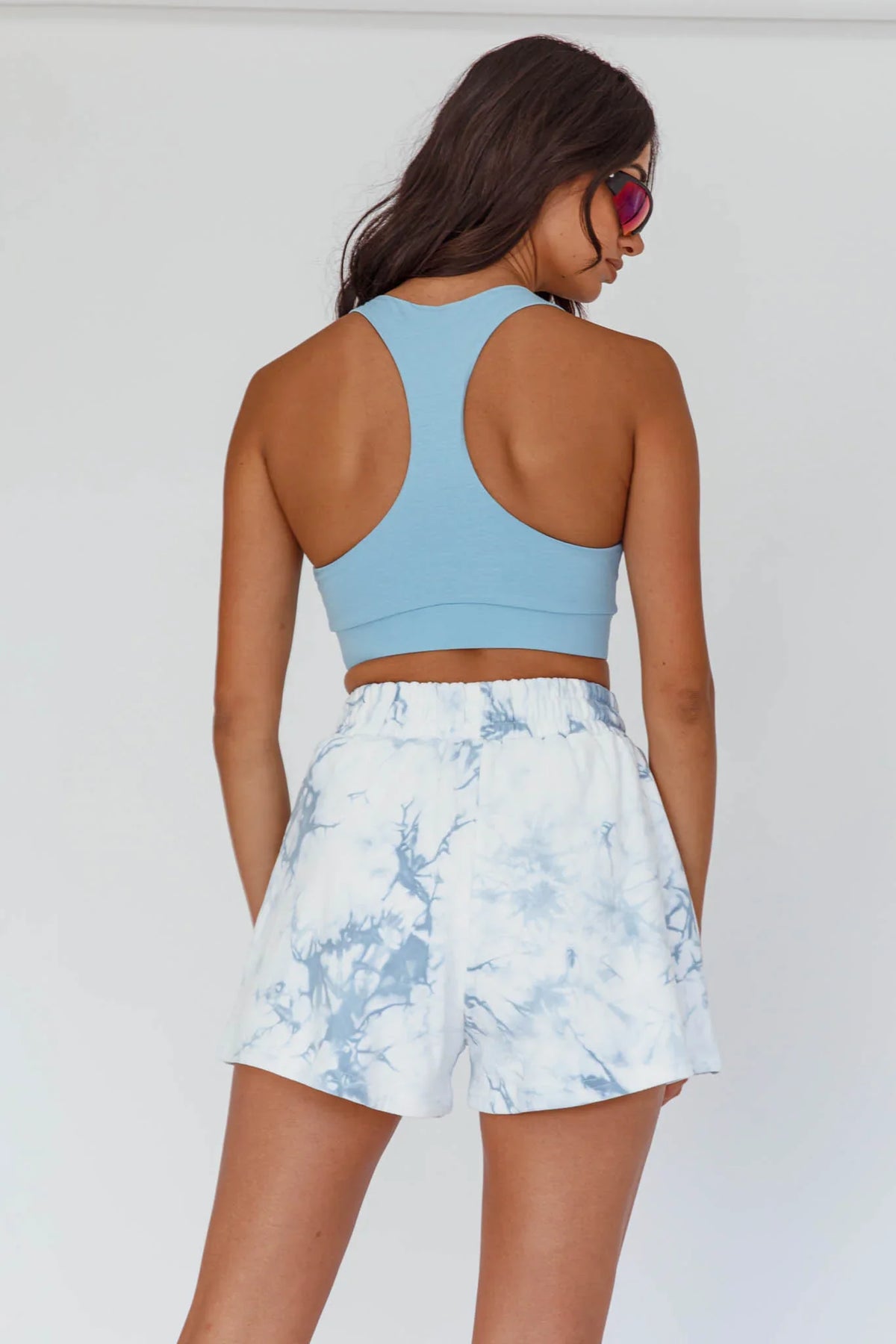 Serene Racerback Crop Top Grey