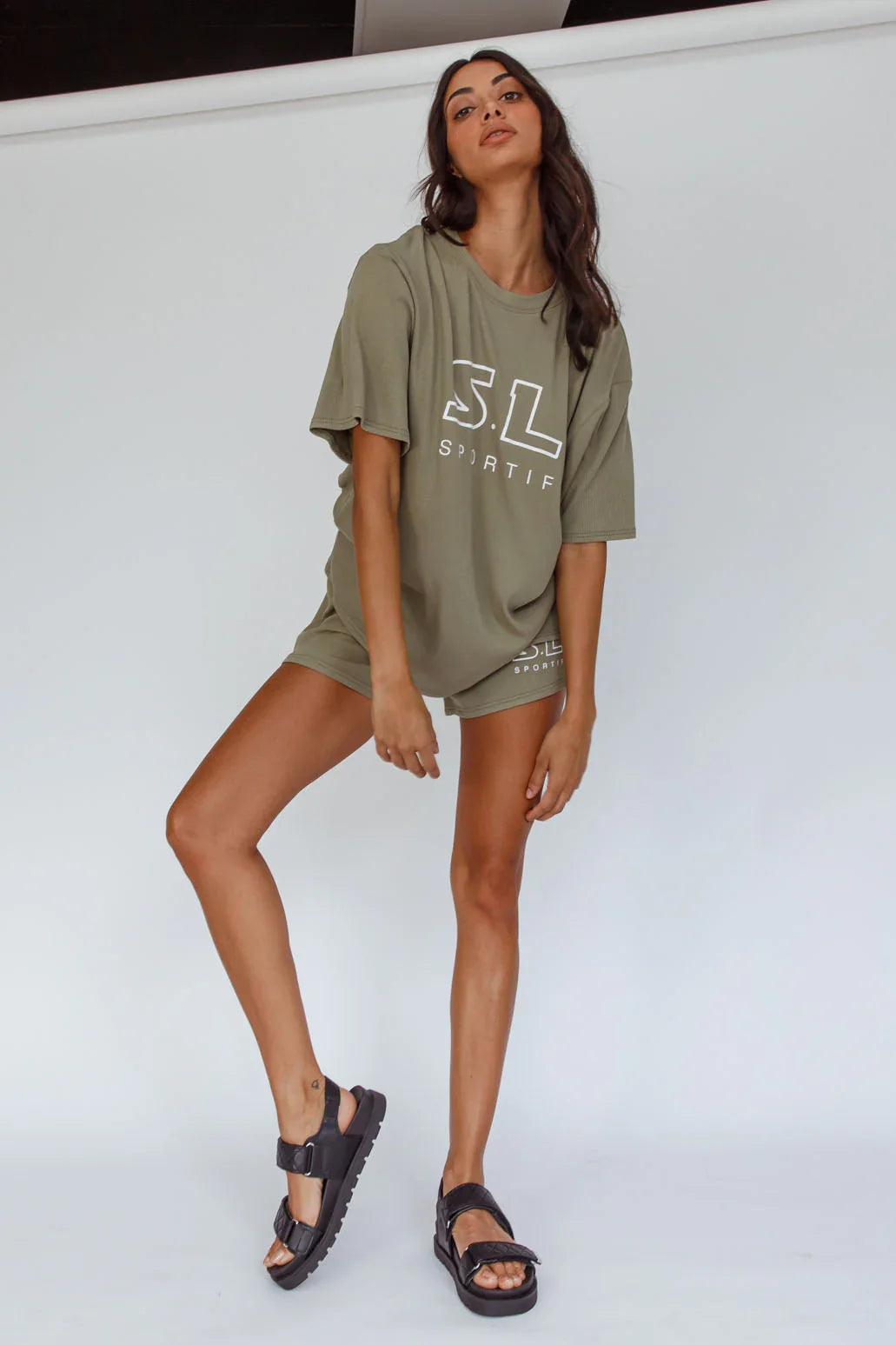 On Track SL Logo T-Shirt Khaki