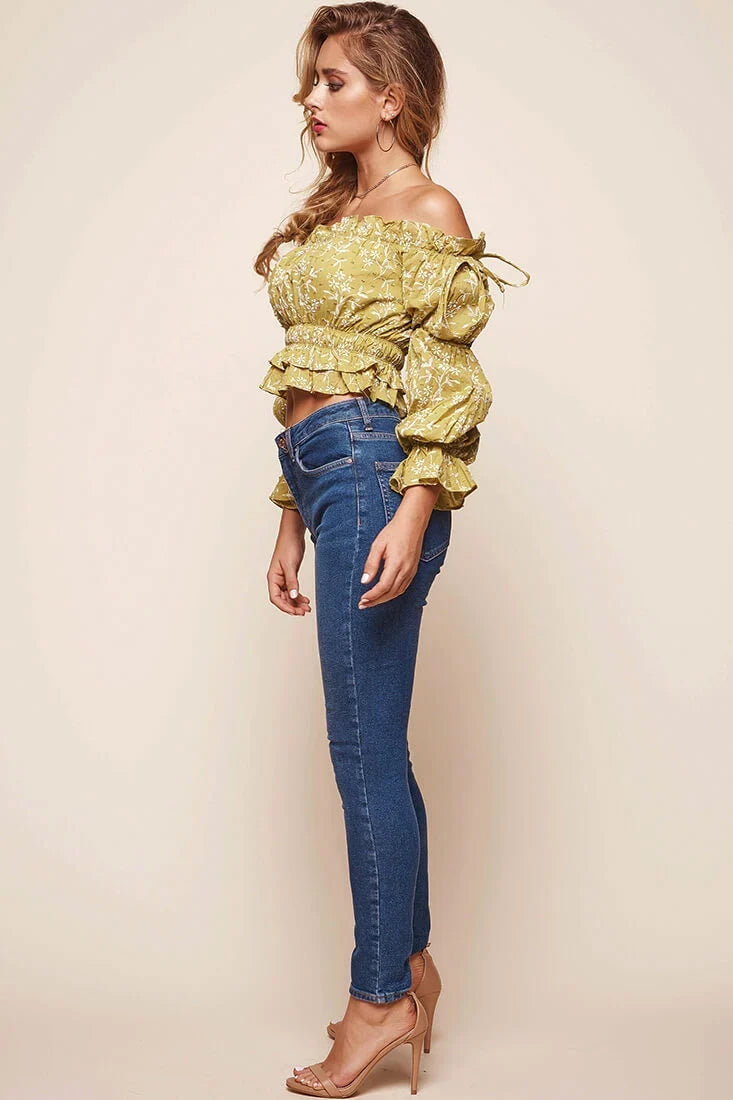 Taryn Bardot Top Lime