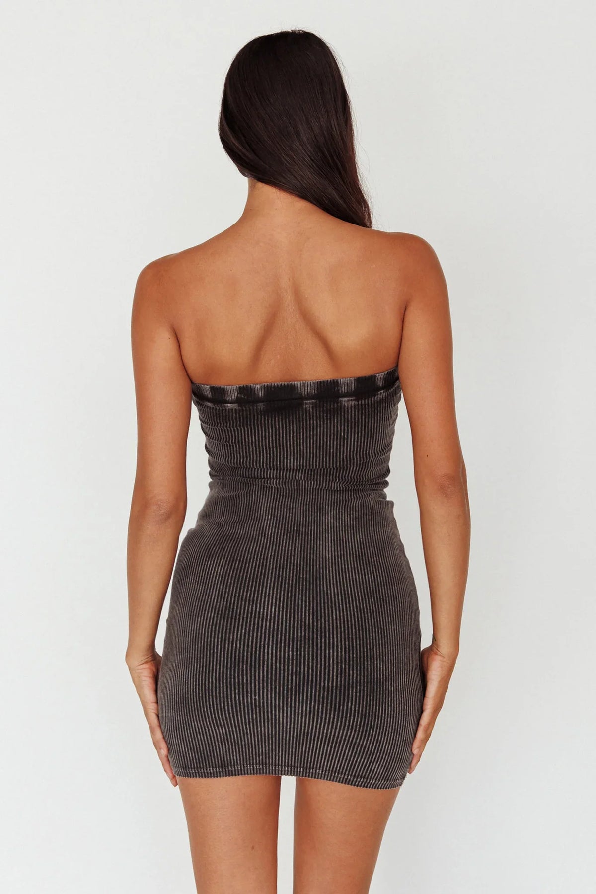 Keep Up Ribbed Bodycon Mini Dress Black
