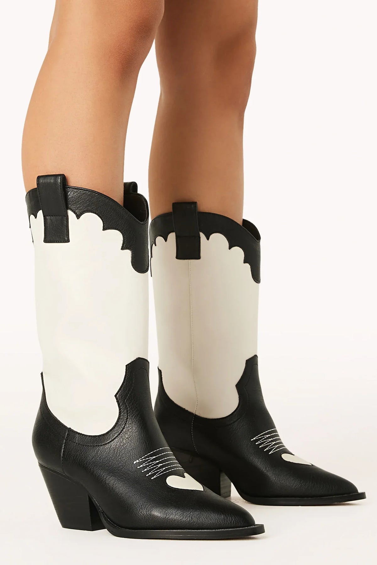 BiLLiNi Adaline Western Boots Black/Ivory