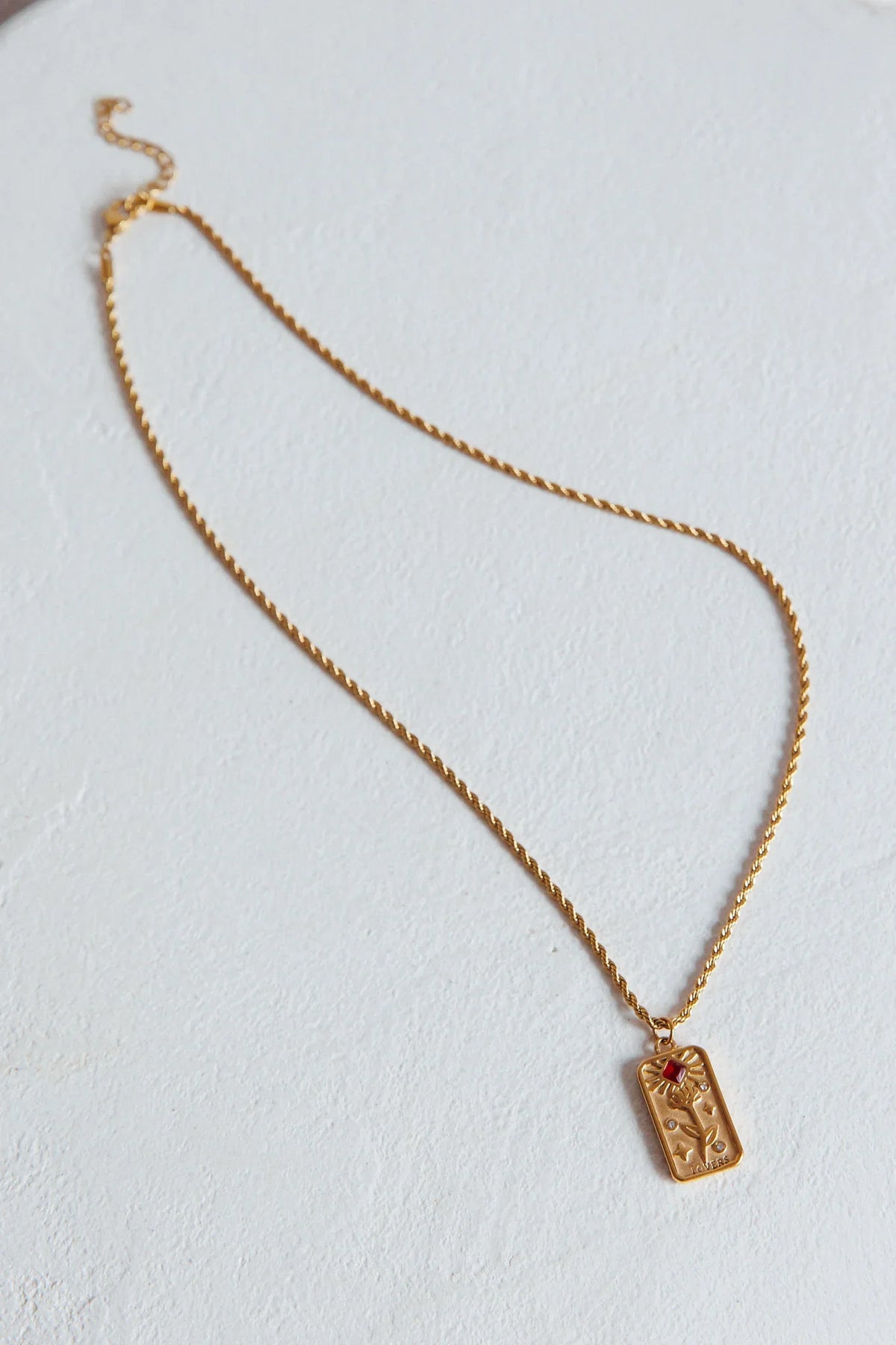 Ida Rope Chain Pendant Necklace Gold