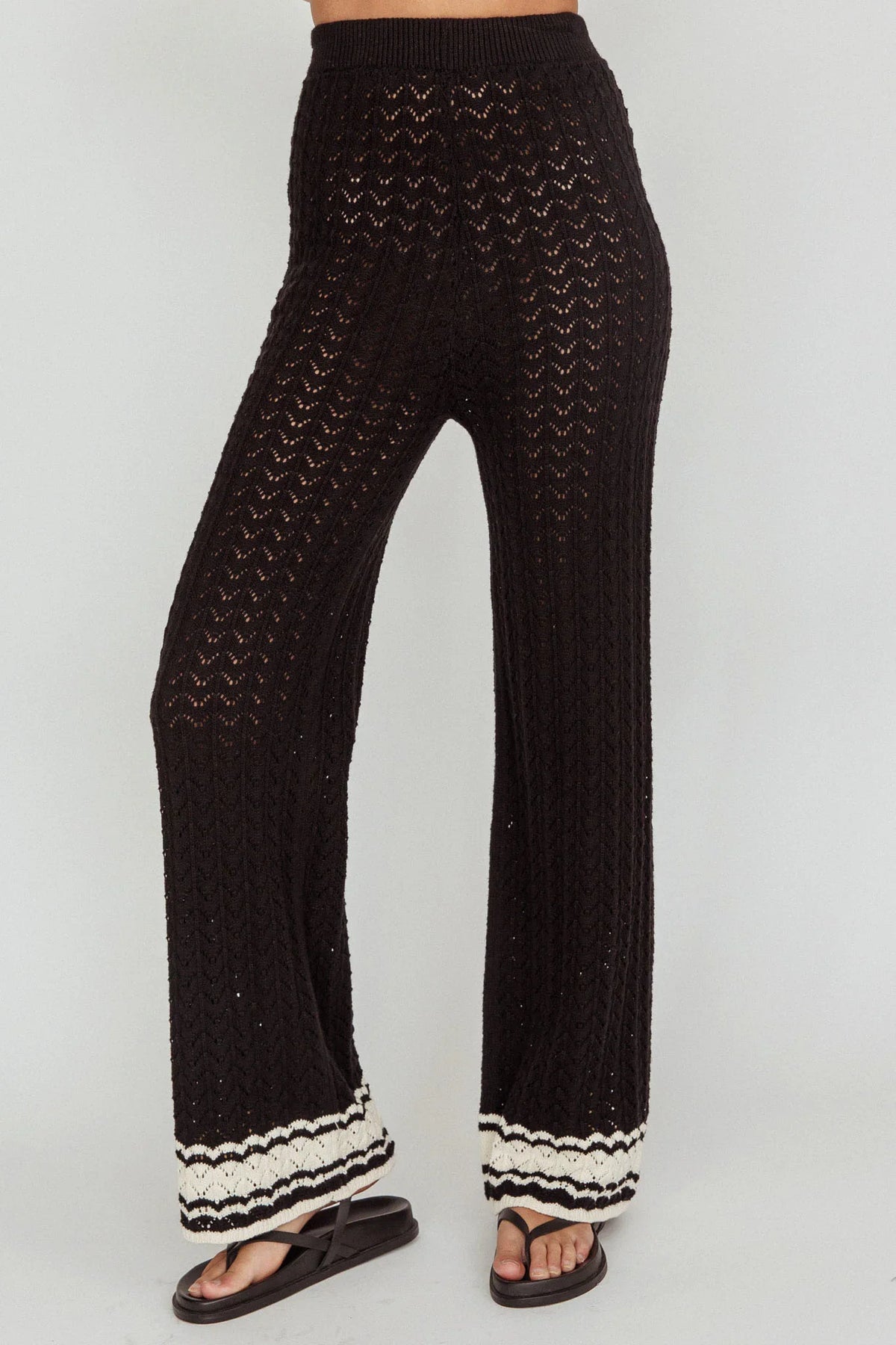 Rhodes Cotton Straight Leg Knit Pants Black