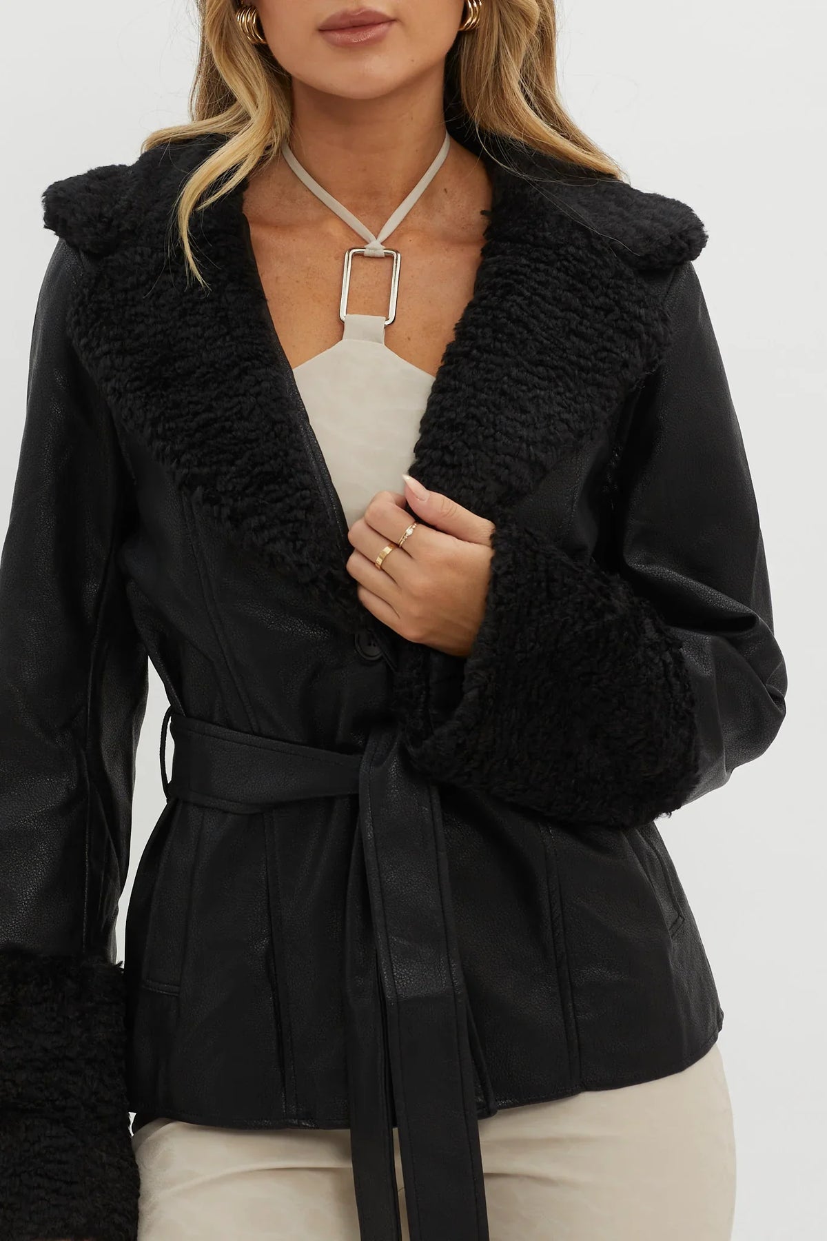 Fireside Teddy Lapel Jacket Black