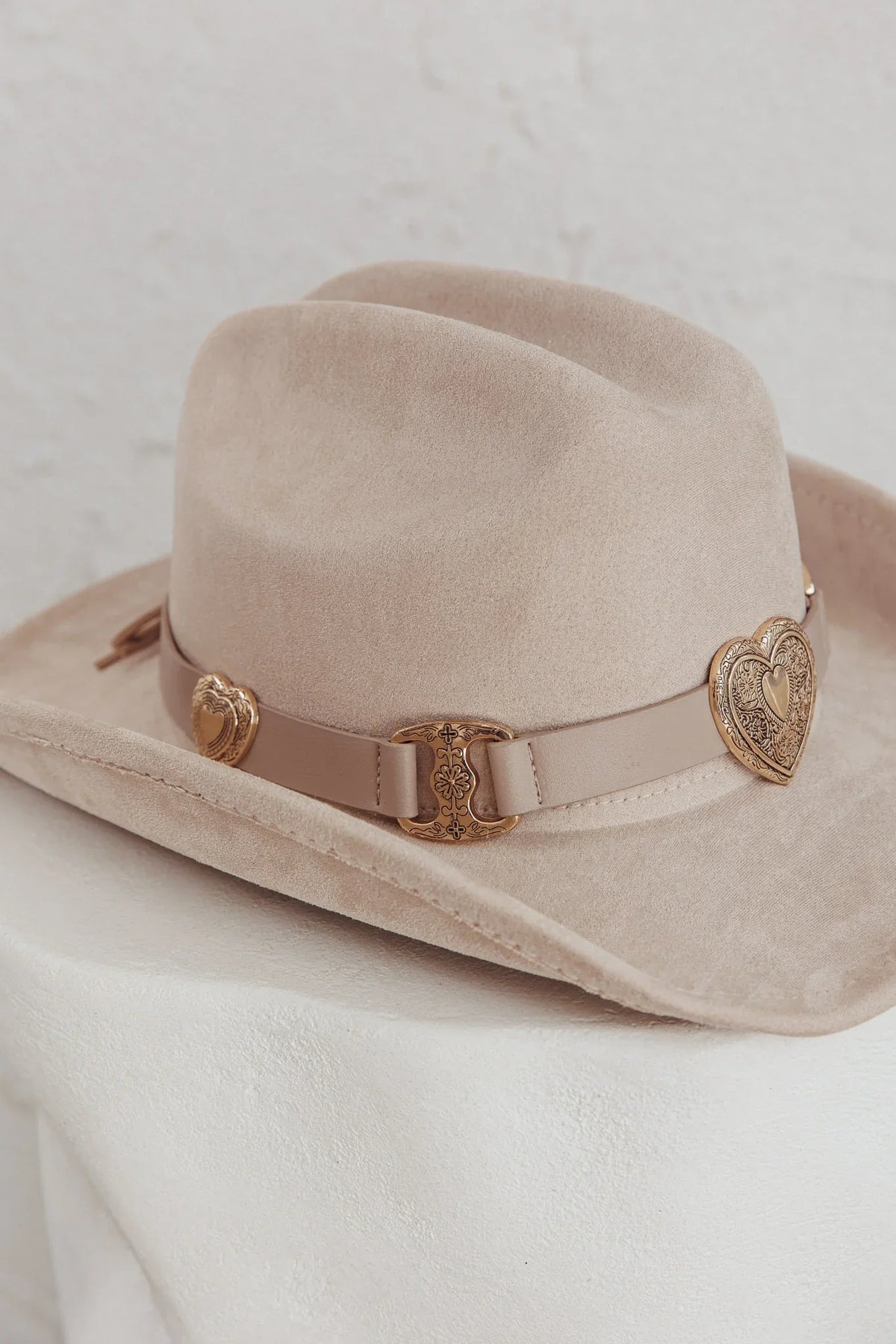 Longhorn Heart Decoration Cowboy Hat Khaki