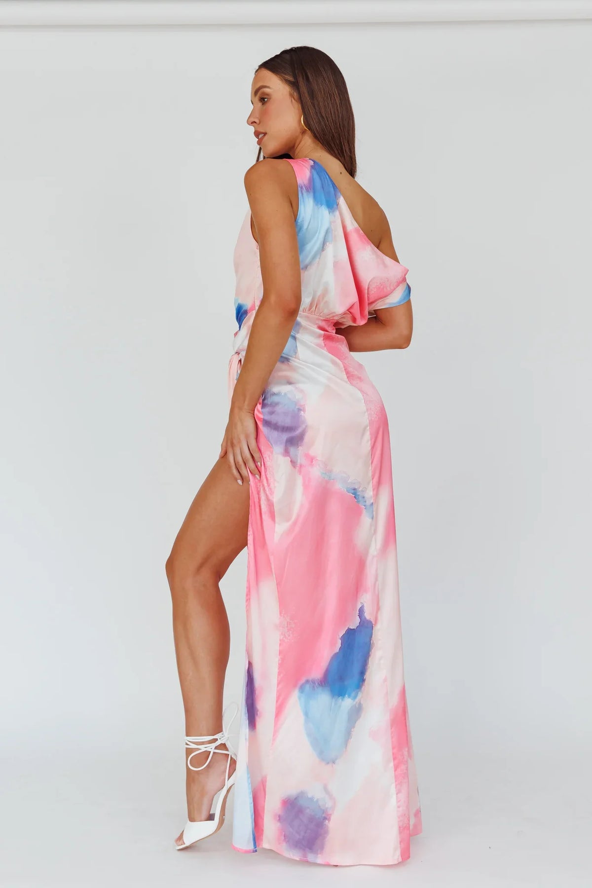 Charm Me Thigh Split Maxi Dress Pink/Blue