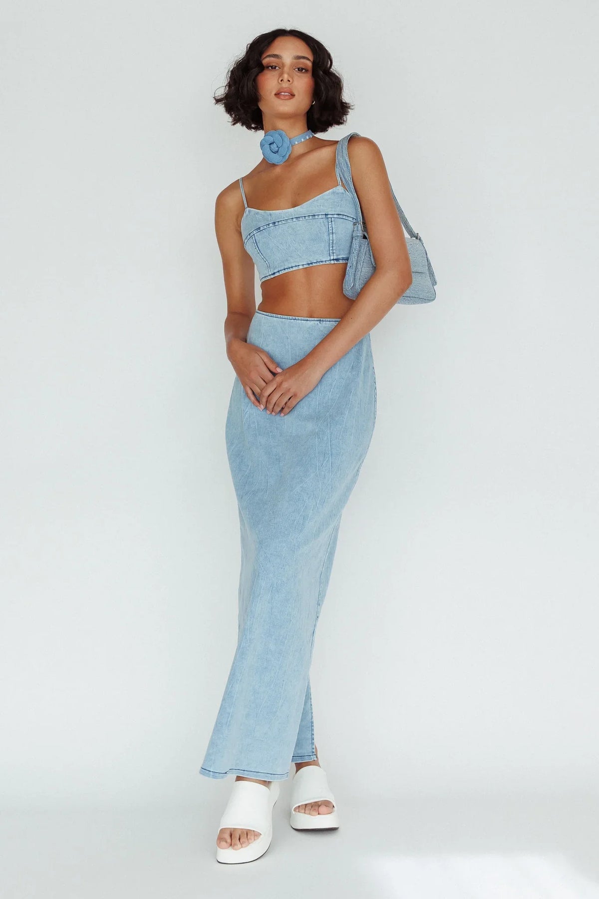 The Moment Maxi Skirt Denim