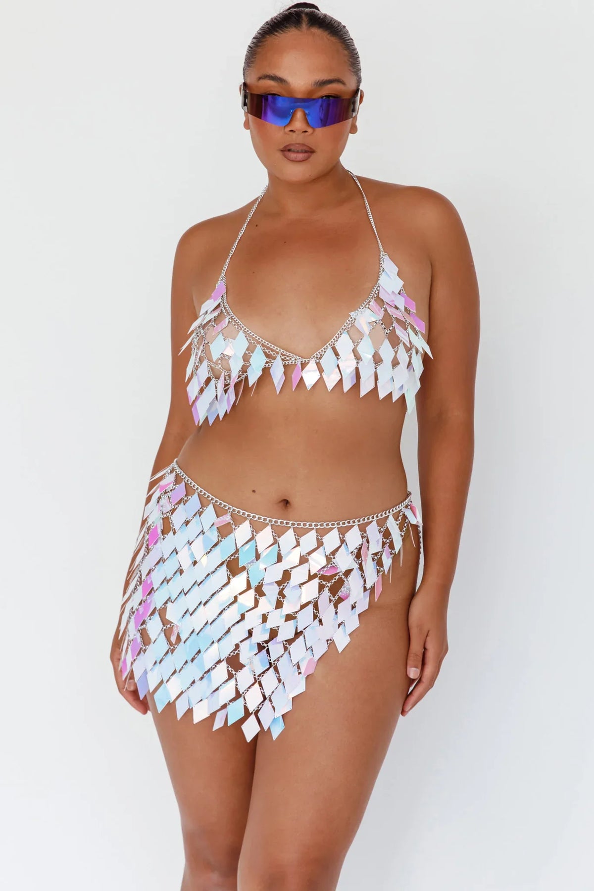 River Festival Shiny Sequins 2 Piece Set Purple