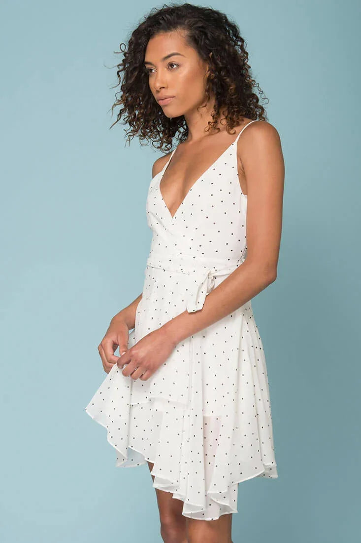 Miah Tied Waist Dress White