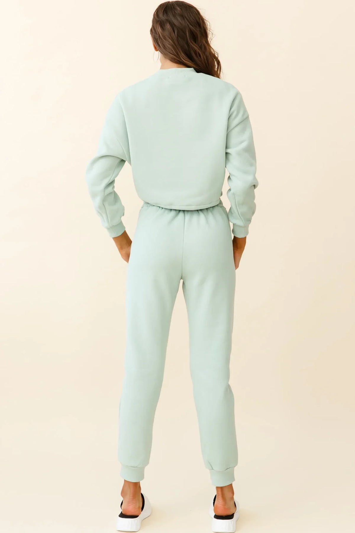 Monterey Long Sleeve Pull String Sweater Green