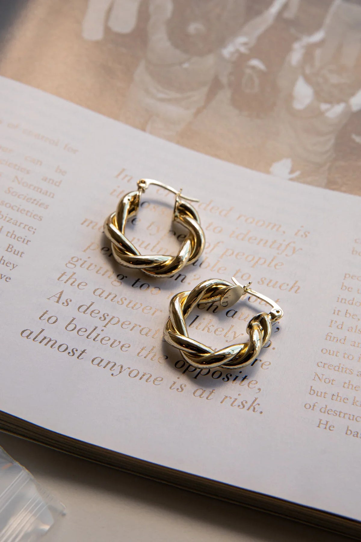 Fate Rope Hoop Earrings Gold