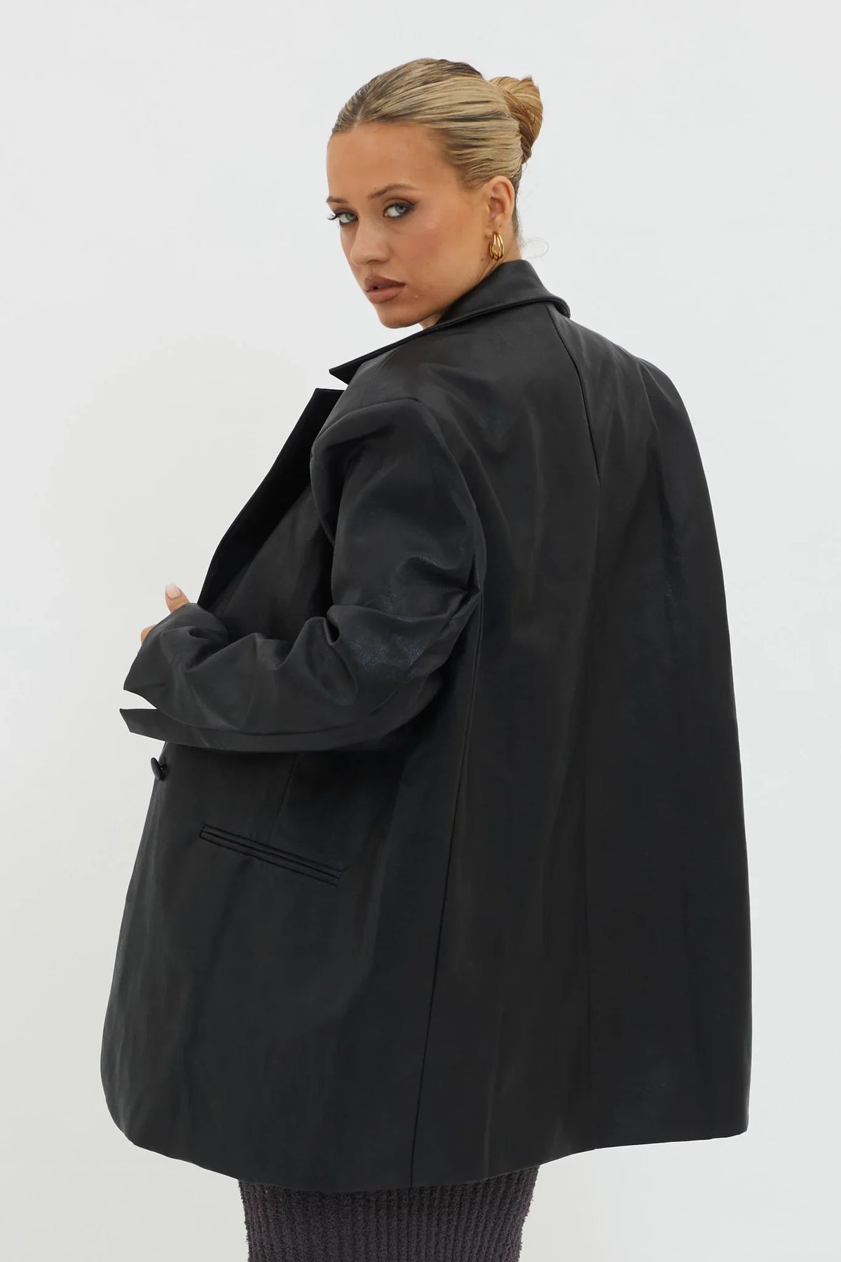 Luminate Oversized Coat Jacket Black