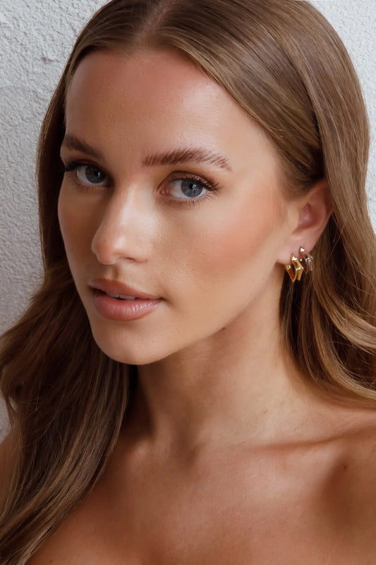 Isis Open Trapeze Hoop Earrings Gold