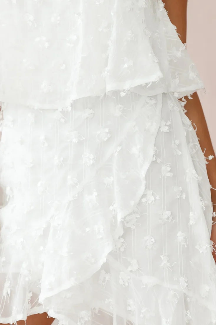 Bel Air Embellished Bandeau Dress White