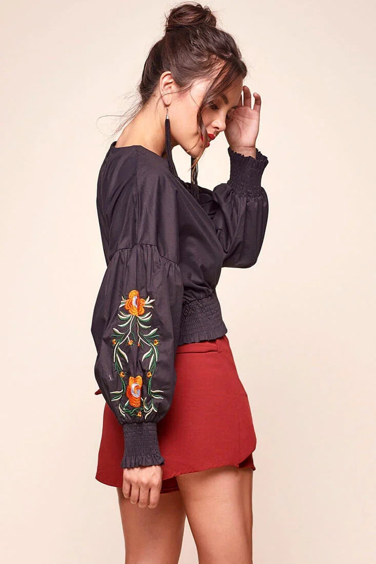 Simone Dressy Wrap Shorts Burnt Orange