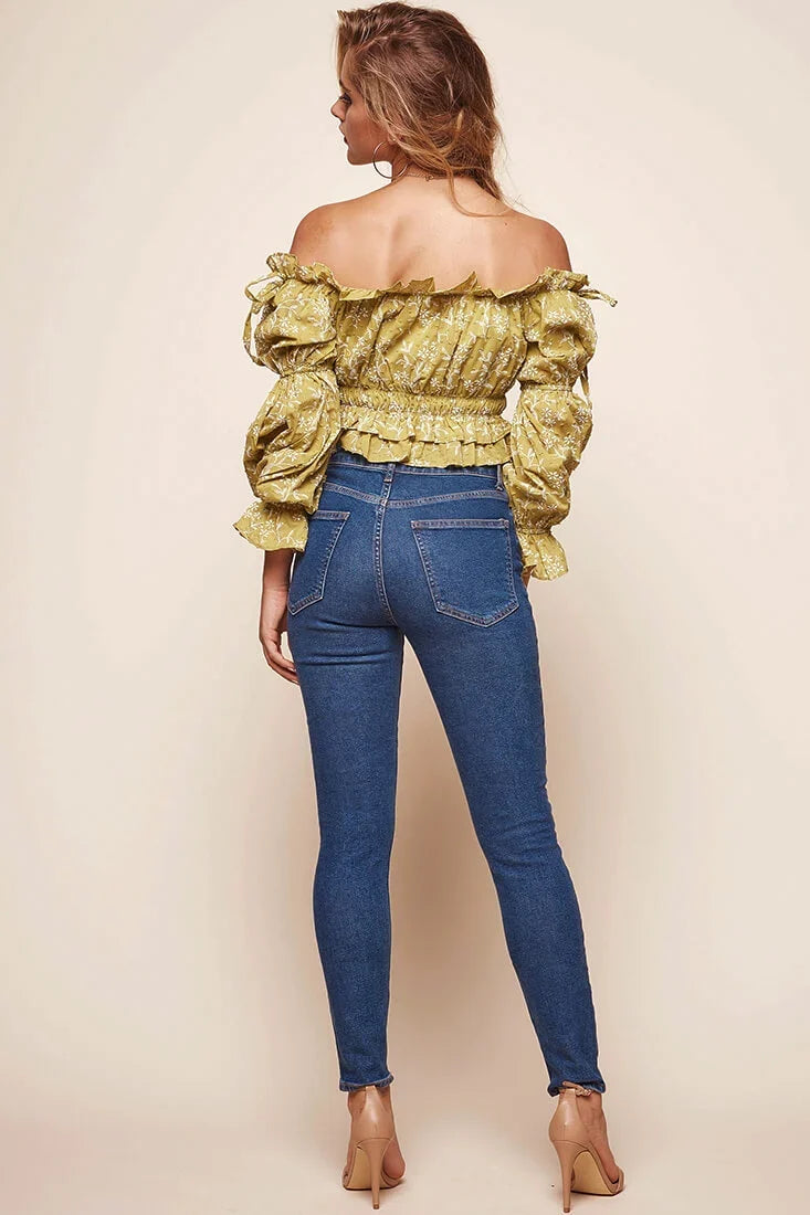 Taryn Bardot Top Lime