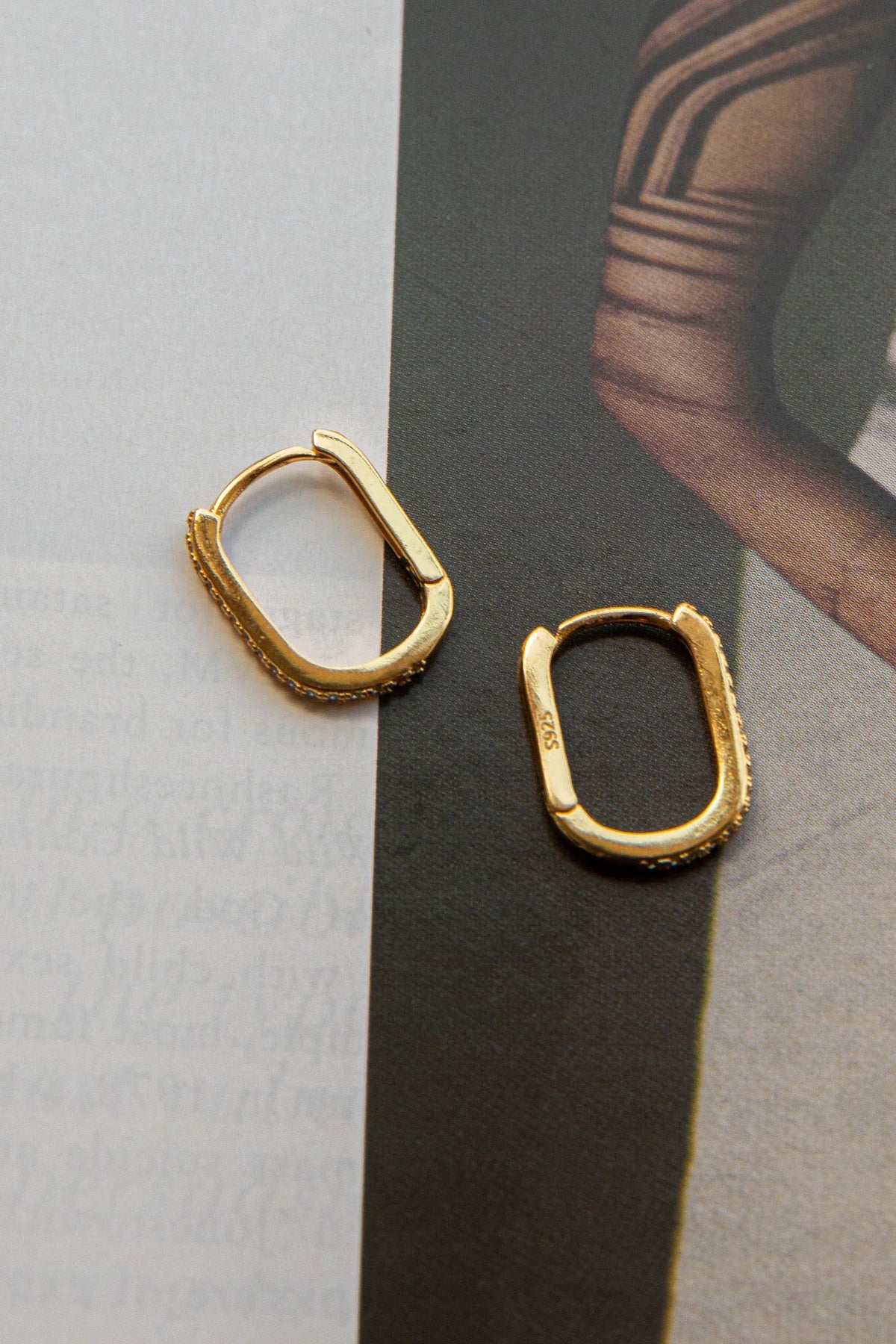 Ark Diamante Hoop Earrings Gold