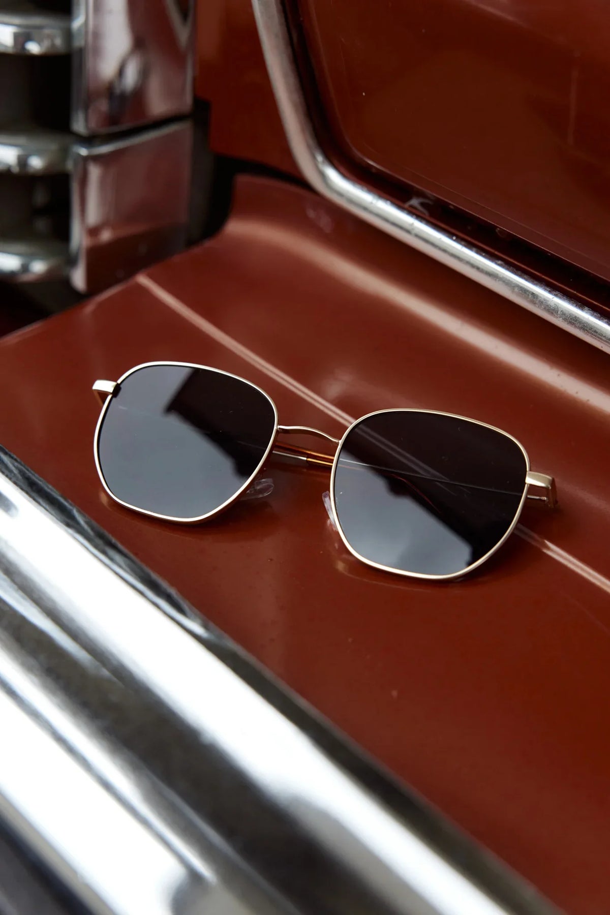 Peta And Jain Farrah Gold Aviator Sunglasses Black
