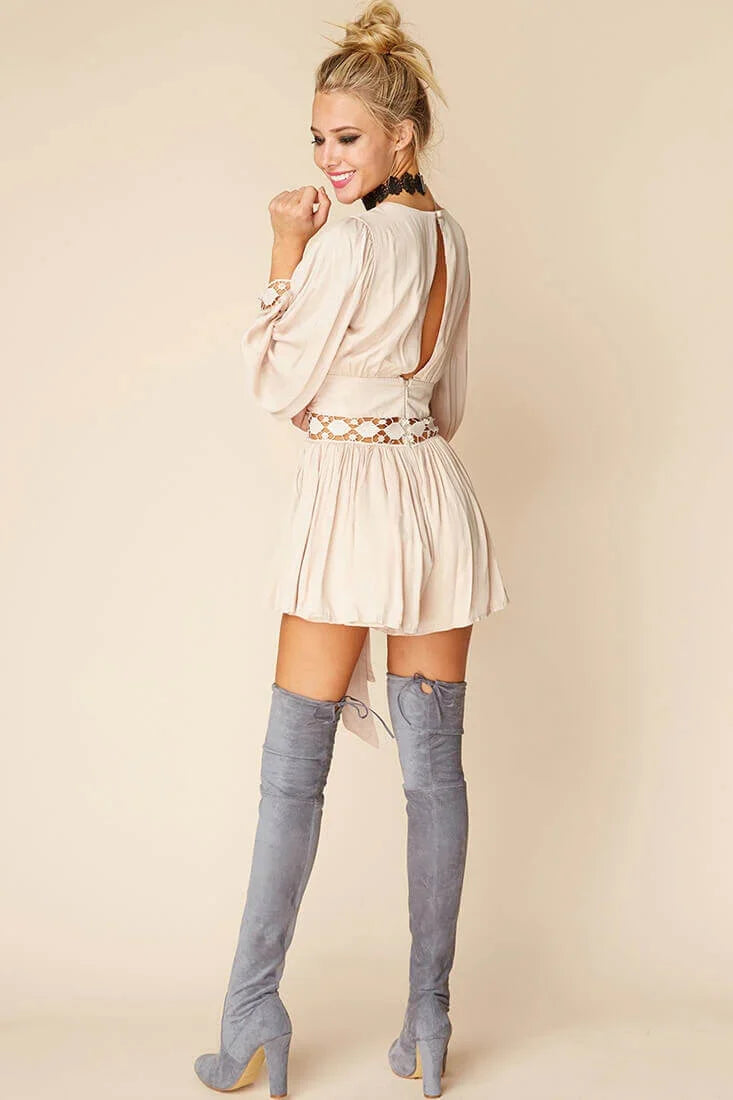 Samantha Boho Romper Beige