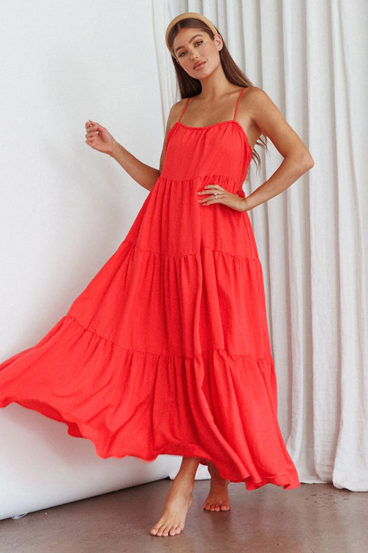 Bora Bora Tied Back Maxi Dress Watermelon