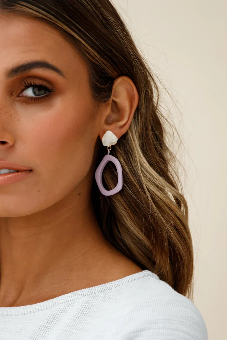 Myanmar Earrings Mauve