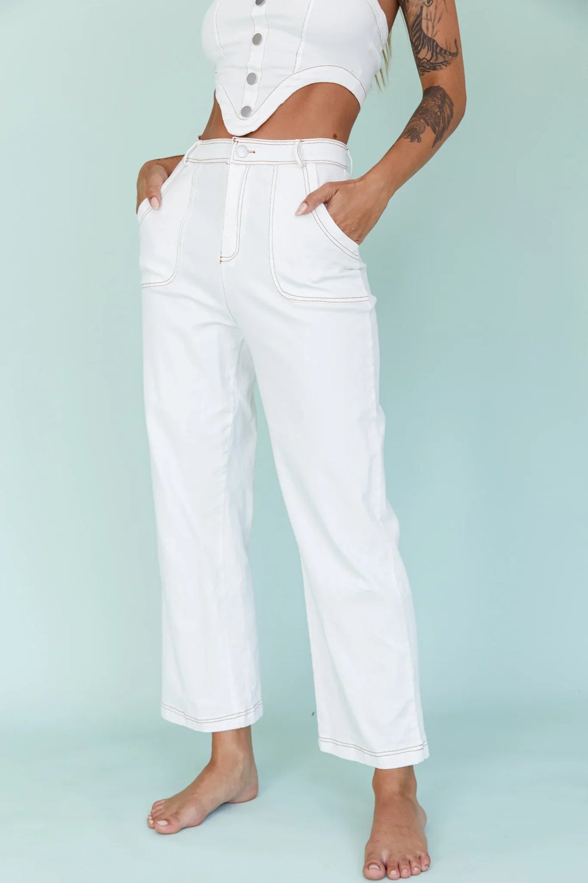Uptown Wide Leg Pants White