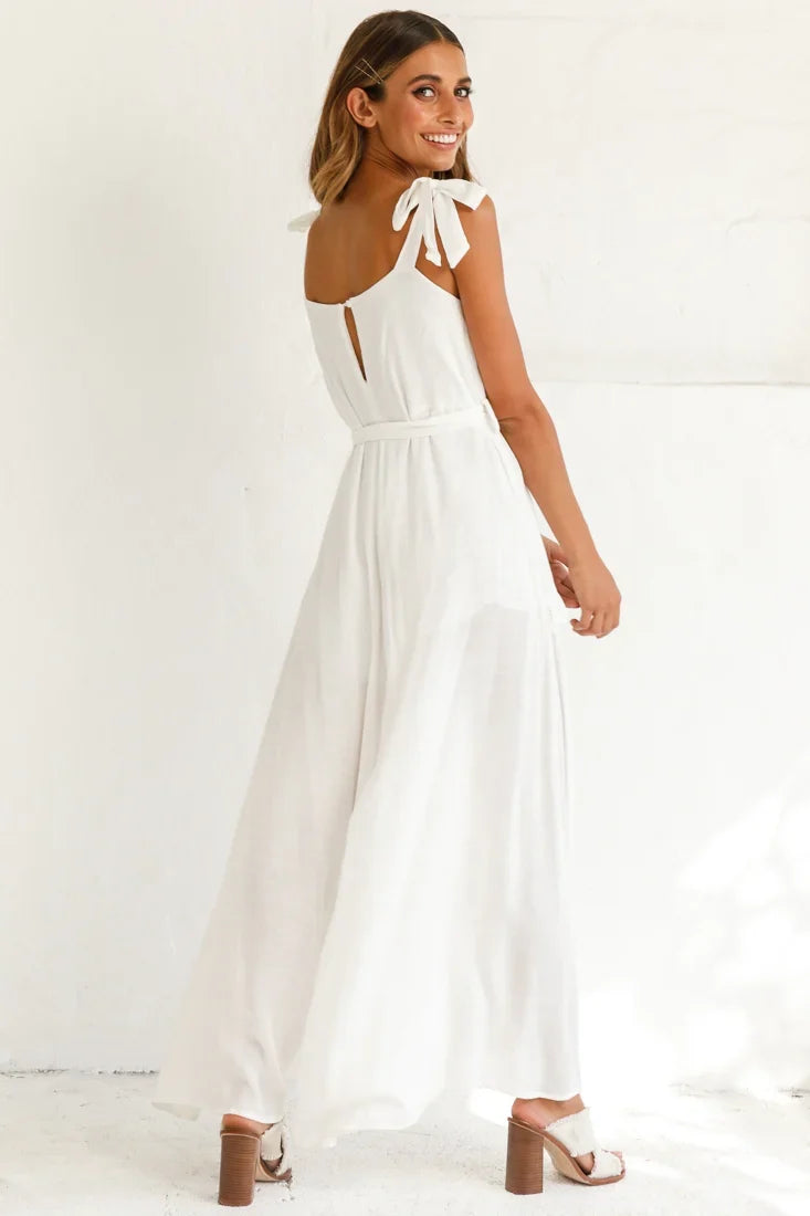 Talitha Tie Strap Wide Leg Jumpsuit White