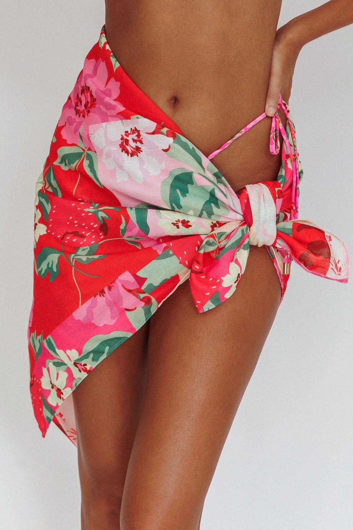 Sunshine Coast Floral Sarong Cover Up Pink