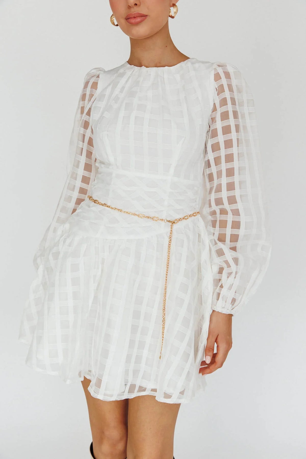 Tatiana Long Sleeve Plaid Mini Dress